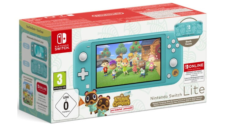 Nintendo Switch Lite Coral + Animal Crossing + 12 Month NOS